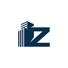 Z Letter With Building For Construction Company Logo