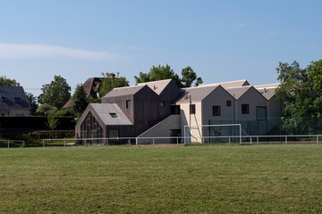 Outdoor sports field and modern sports facility
