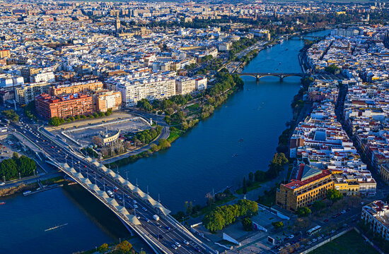 Spain, Andalusia, Seville, Aerial view of cityscape
