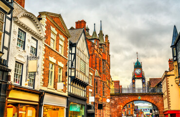 Fototapeta premium Traditional English architecture in old town of Chester - England, UK