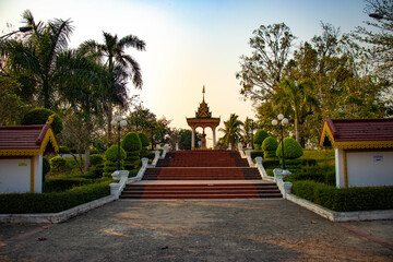 Fototapeta na wymiar A beautiful view of buddhist temple at Nong Khai, Thailand.