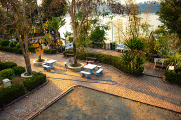 Obraz premium A beautiful view of buddhist temple at Nong Khai, Thailand.