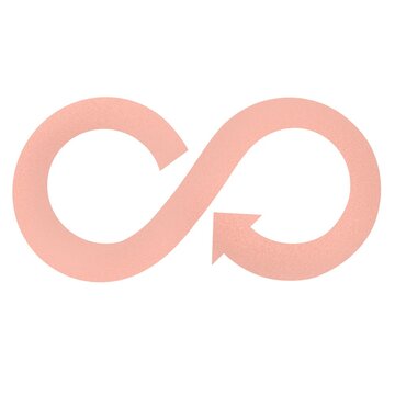 Circular Economy Symbol. Sustainable Development And Responsible Consumption Icon. Green Eco-friendly Concept. Pink Infinity Arrow Recycling Sign.