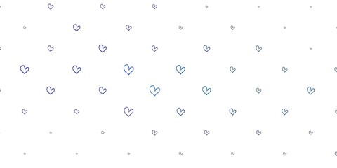 Light Blue, Red vector template with doodle hearts.