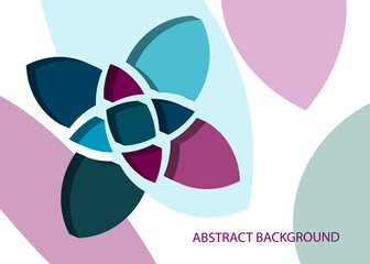 Abstract vector background. Volumetric geometric shapes blue, cyan, pink color. Cover design for magazine, book, screensaver, banner.