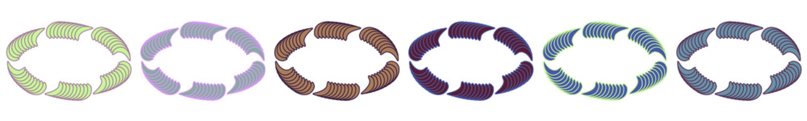 A set of shell bracelets. Fashion simple accessories. Color vector illustration.