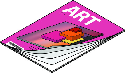 Icon of a contemporary art magazine with a colorful blocky sculpture.