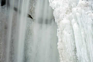 Waterfall turning into ice wintertime, Sweden