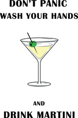 Cocktail with martini. Vector