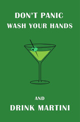 Cocktail with martini. Vector
