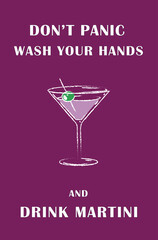 Cocktail with martini. Vector