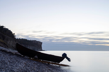 Boat On An Limestone Beach