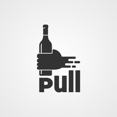 pull beer vector logo template design