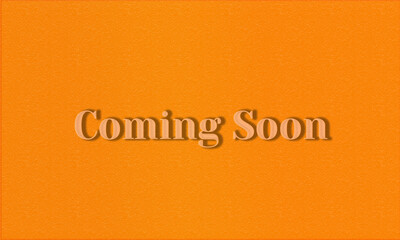 coming soon banner design in orange color with abstract