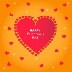 Beautiful Hearts. Invitation Template Background Design, Greeting Card, Poster. Valentine Day. Vector illustration