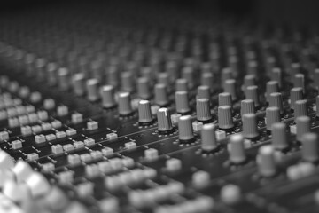 Fototapeta premium Table de mixage studio d'enregistrement, concert, dj, festival musique
