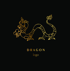 The illustration - the logo with beautiful dragon.
