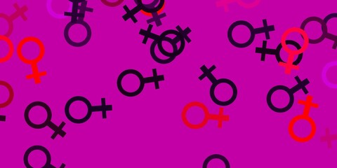 Light Pink, Yellow vector template with businesswoman signs.