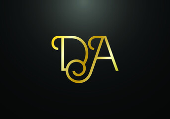 Initial Monogram Letter DA Logo Design Vector Template. DA Letter Logo Design