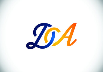 Initial Monogram Letter DA Logo Design Vector Template. DA Letter Logo Design