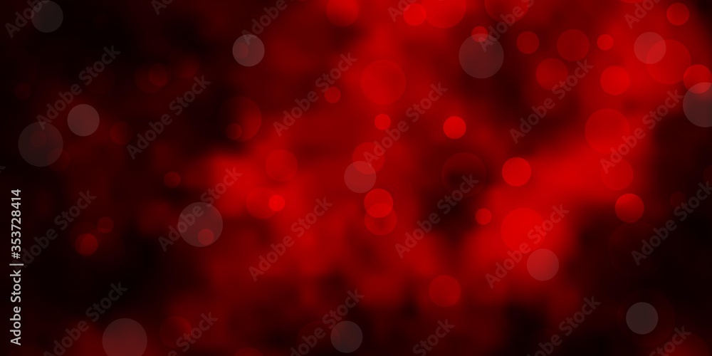 Wall mural dark red vector layout with circle shapes. illustration with set of shining colorful abstract sphere