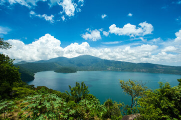 Panoramic view towards Lake Coatepeque