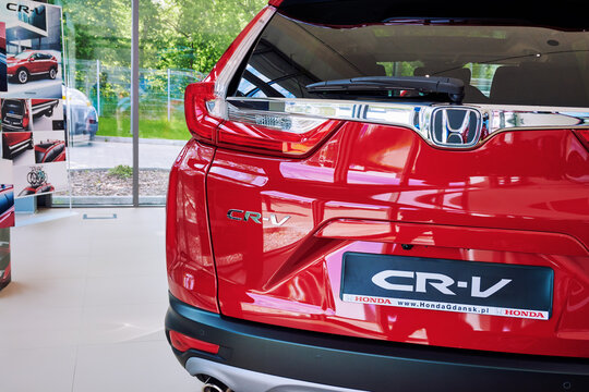 Gdansk, Poland - May 28, 2020: New model of Honda CR-V presented in the car showroom of Gdansk