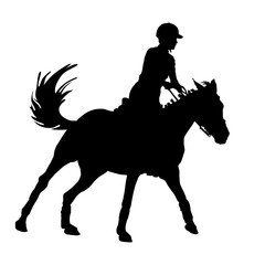 equestrian competitions, show jumping, women riders on horses, isolated images on a white background