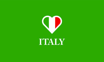 Italy heart love symbol flag country