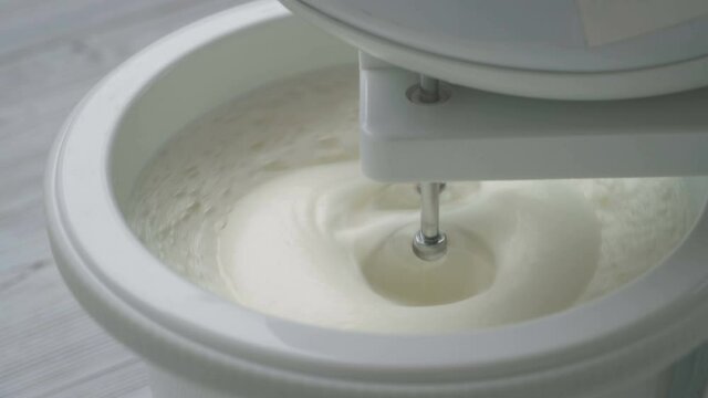 whipping egg white with a mixer