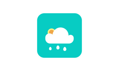 Vector rain & sun weather icon