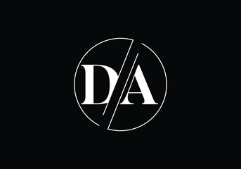 Initial Monogram Letter DA Logo Design Vector Template. DA Letter Logo Design - obrazy, fototapety, plakaty