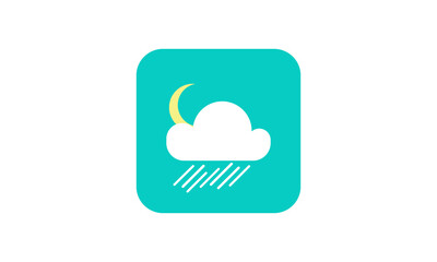 vector heavy rainy night weather icon