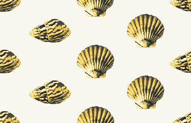 Seamless marine sea pattern.