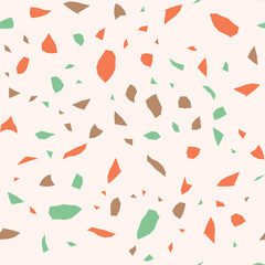 Terrazzo flooring vector seamless pattern. Texture of floor, composed of different kind of stone.