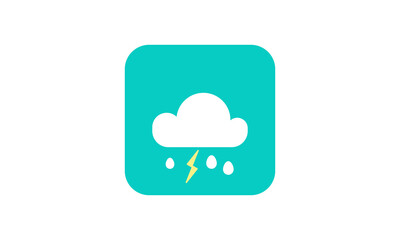 Flat vector thunder weather icon