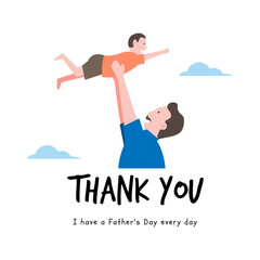 Happy fathers day. . Template for greeting card, Banner, flyer, invitation, congratulation, poster design. Vector illustration.