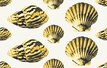 Seamless marine sea pattern.