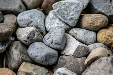 Grey rocks and pebbles.