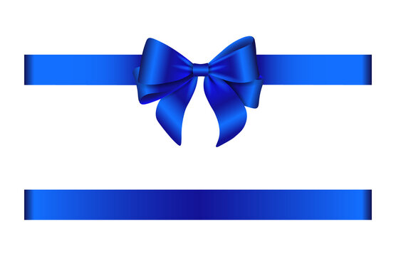 Blue bow and ribbon for chritmas and birthday decorations	