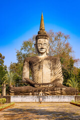 Obraz premium A beautiful view of statues in Buddha Park at Nong Khai, Thailand.