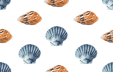 Seamless marine sea pattern.