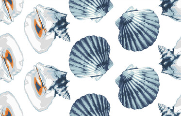 Seamless marine sea pattern.