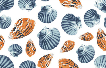 Seamless marine sea pattern.
