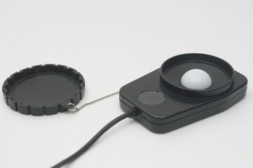 Close up a light probe of a LUX meter.