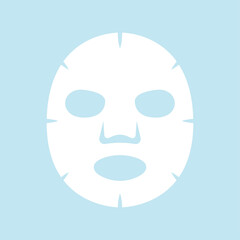 Facial sheet mask isolated on blue background