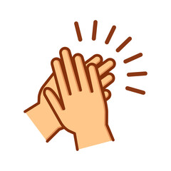 Hands clapping icon. Applause gesture. Vector illustration