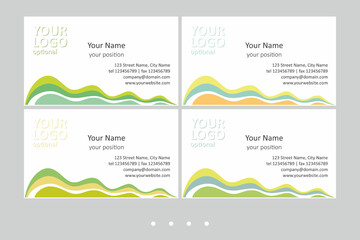 Fototapeta premium Set of simple multicolor business card templates.