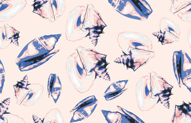 Seamless marine sea pattern.