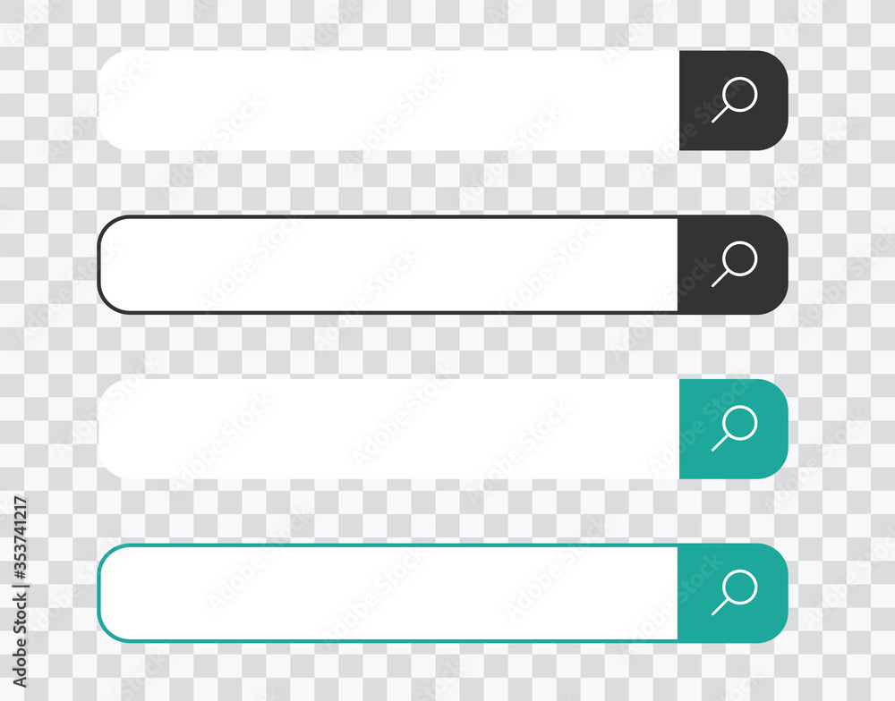 Poster search bar for ui, design and web site. search address and navigation bar icon on transparent backgr